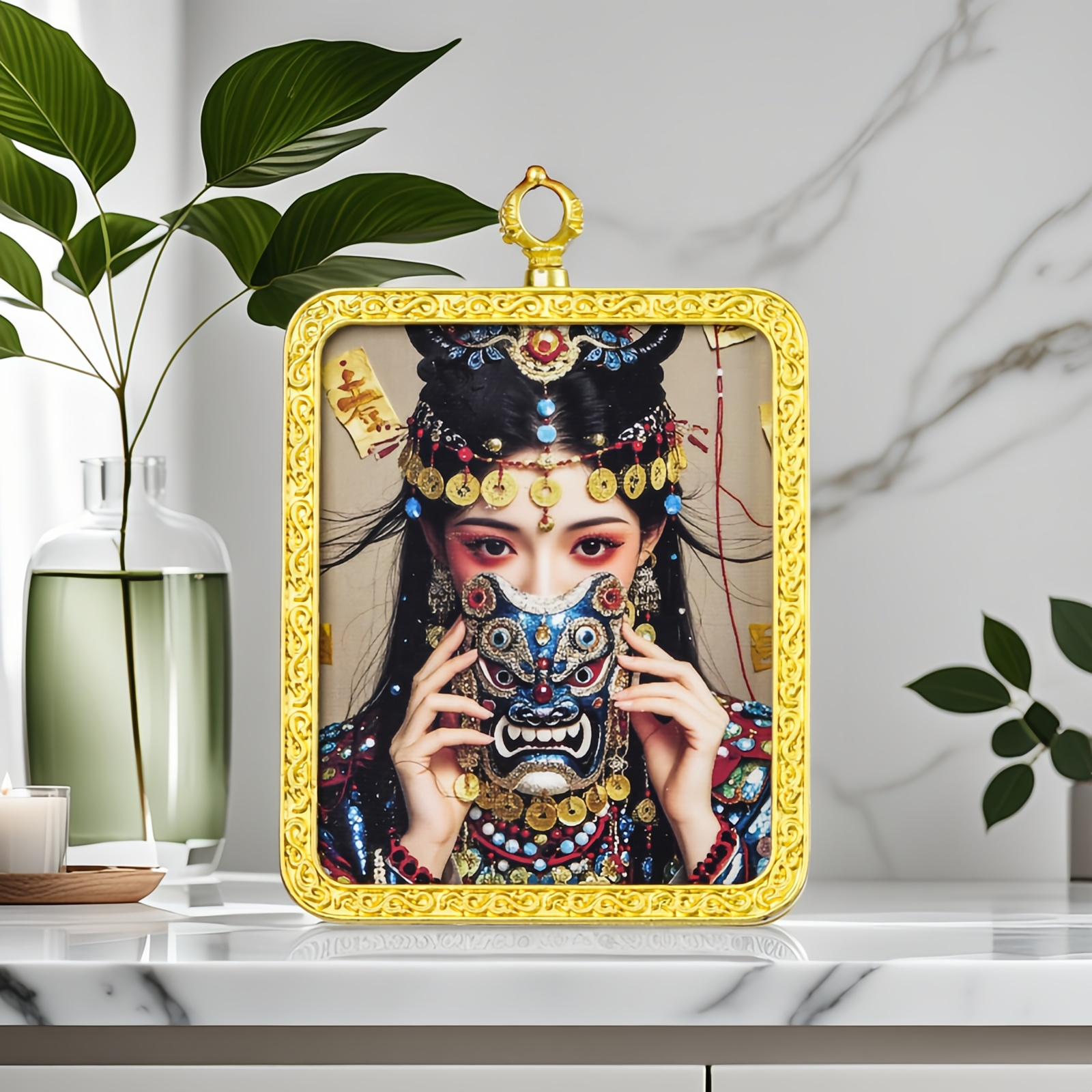 Beautiful Goddess Head Thangka