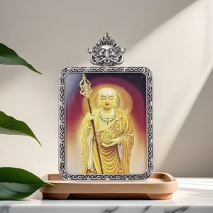 Pure gold thangka of a highly accomplished monk